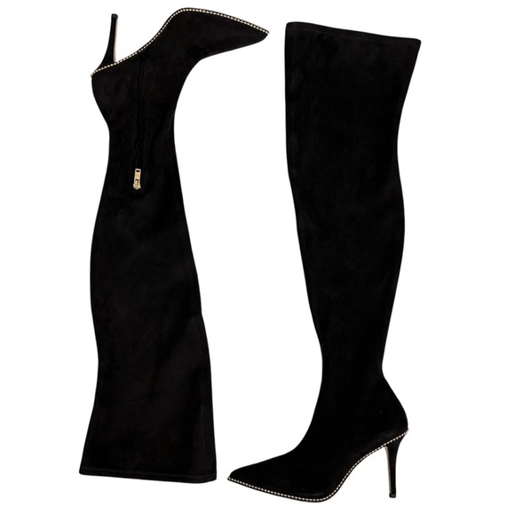 Elegant Black Knee-High Women's Boots - Picture 3 of 10